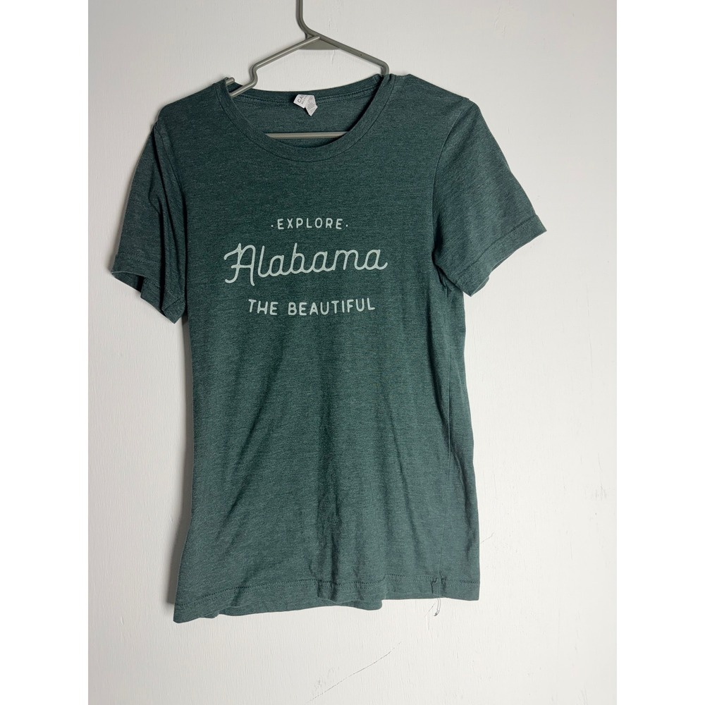 Explore Alabama The Beautiful Graphic Tee Shirt Green Small